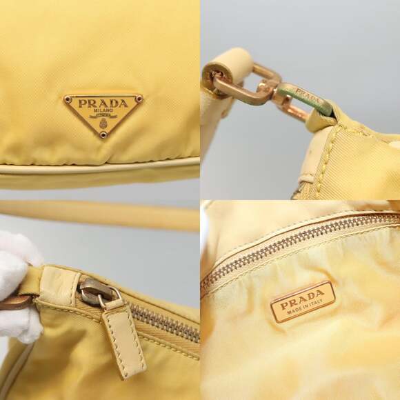 PRADA Shoulder Bag Nylon Yellow Gold - Picture 11 of 12